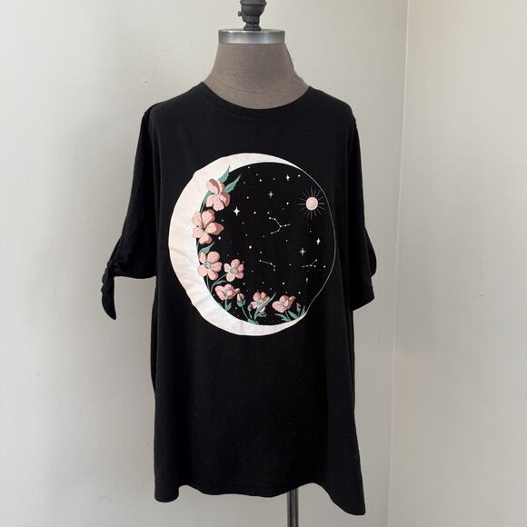 Torrid Blouse Cold Shoulder Top Boho Size 4XL Moon Tee - Picture 2 of 6